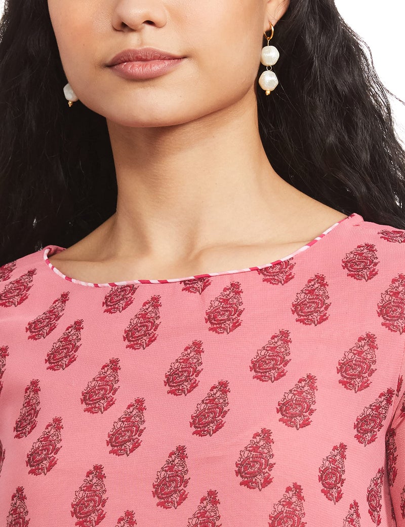 BIBA WOMEN PRINTED RELAXED SALWAR KURTA DUPATTA(SKDJAIPUR D7706_PINK_36) - Image 3
