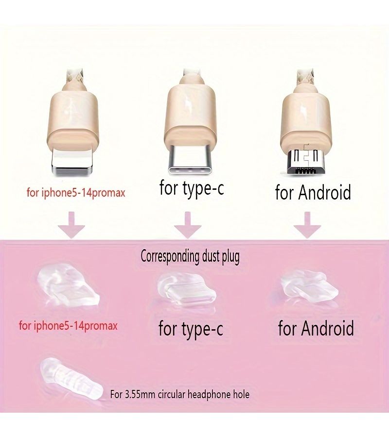 Phone Dust Plug With Blue Hollow Rhinestone Star Pendant For Android - Image 5