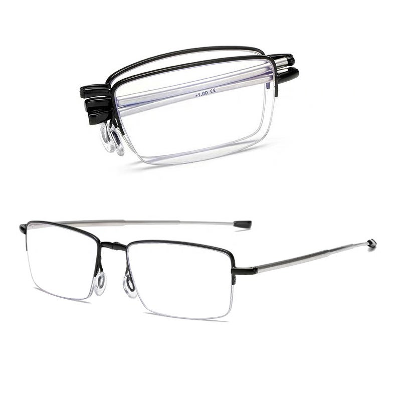 Half-Frame Reading Glasses, Smart Zoom, Anti-Blue Light Glasses, Foldable, Portable, High-End Reading Glasses for Men and Women, Wholesale, Metal Material - Image 2