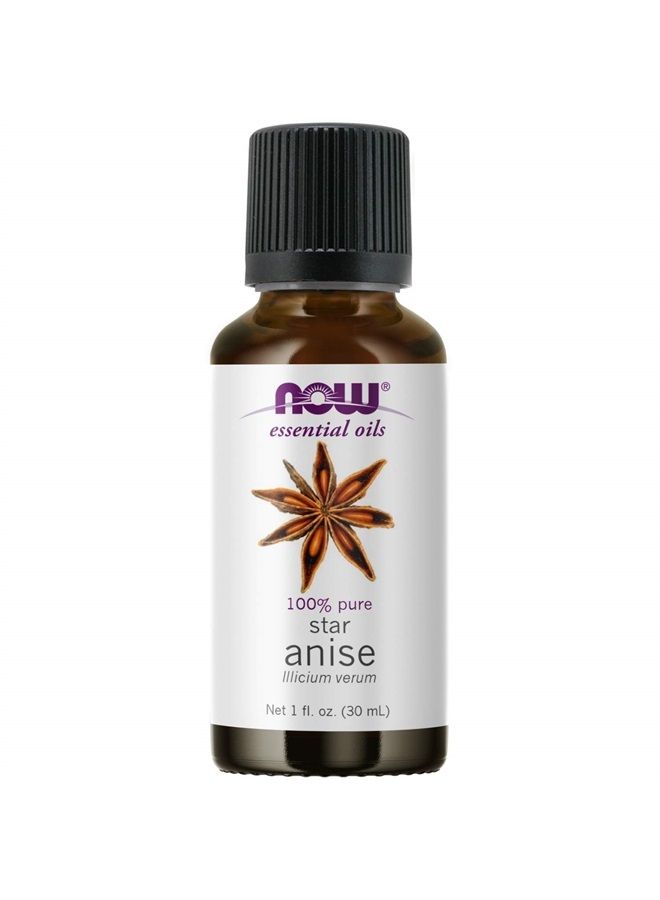 now Essential Oils, Anise Oil, Balancing Aromatherapy Scent, Steam Distilled, 100% Pure, Vegan, Child Resistant Cap, 1-Ounce