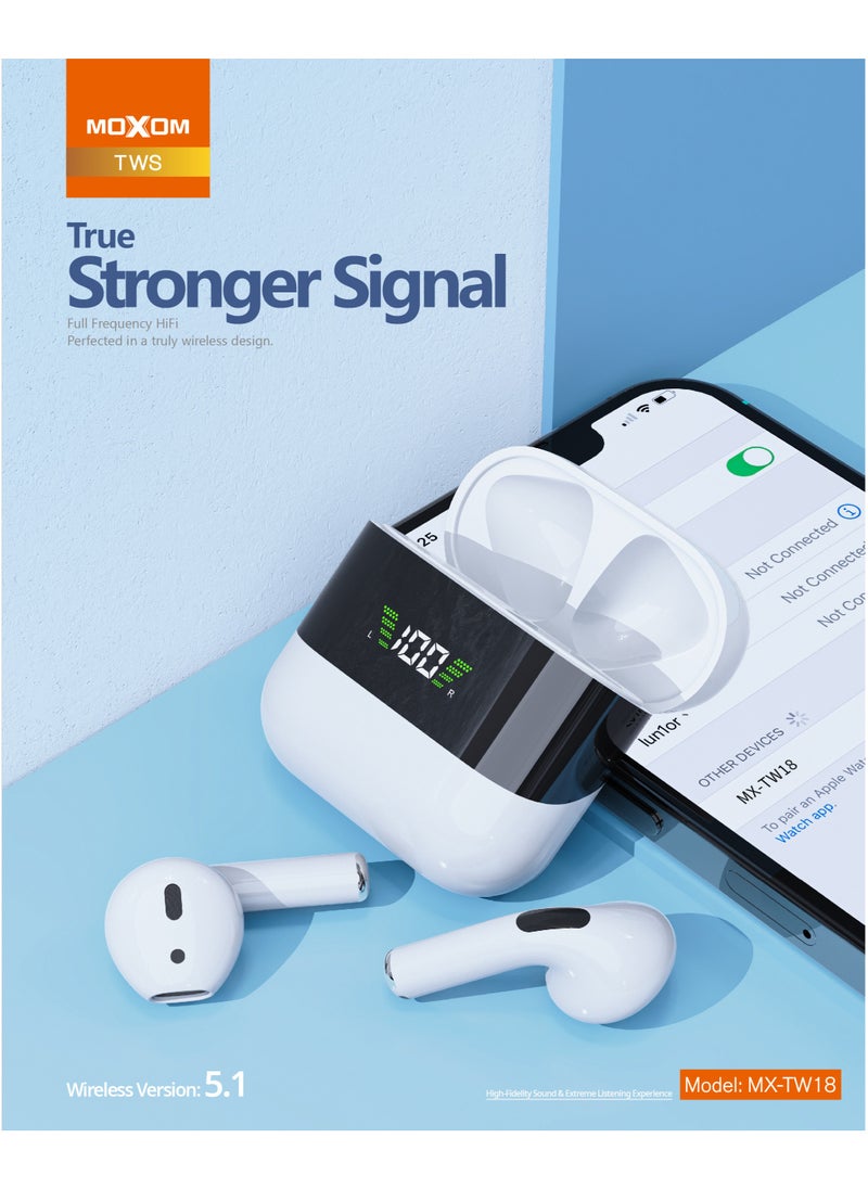 موكسوم - سماعات بلوتوث MX-TW18 TWS متعددة الألوان - Image 1