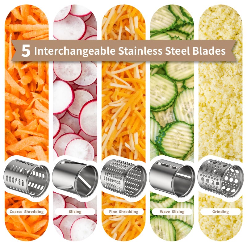 Atbod Stainless Steel Slicer Shredder Attachment for KitchenAid Stand Mixer, Cheese Grater Attachment for KitchenAid with 5 Blades, Dishwasher Safe - Image 3