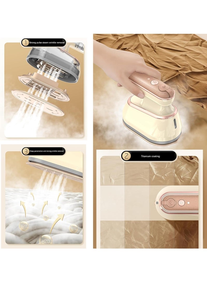 PIWINE مكواة بخار صغيرة، مكواة سفر، مكواة بخار محمولة، مكواة بخار يدوية، تسخين سريع لوح تيتانيوم خفيف الوزن، مناسبة للاستخدام المنزلي والسفر - Image 3