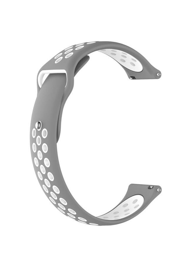 Generic - Replacement Strap For Garmin Vivoactive3 Two-colors Replacement Wrist Strap Watchband Grey White - Image 1
