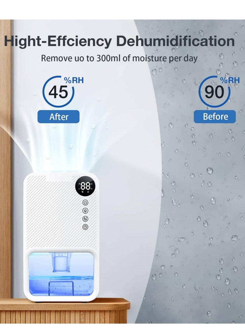 TDOO Dehumidifier 1100ml, 24 Hr Timer, Night Mode, Coloured Tank, Quiet, 20 m² Room Dehumidifier, Auto Shut-Off, for Damp/Condensation, Mould/Smell Control in Wardrobe, Bathroom, Bedroom, RV  - Image 2