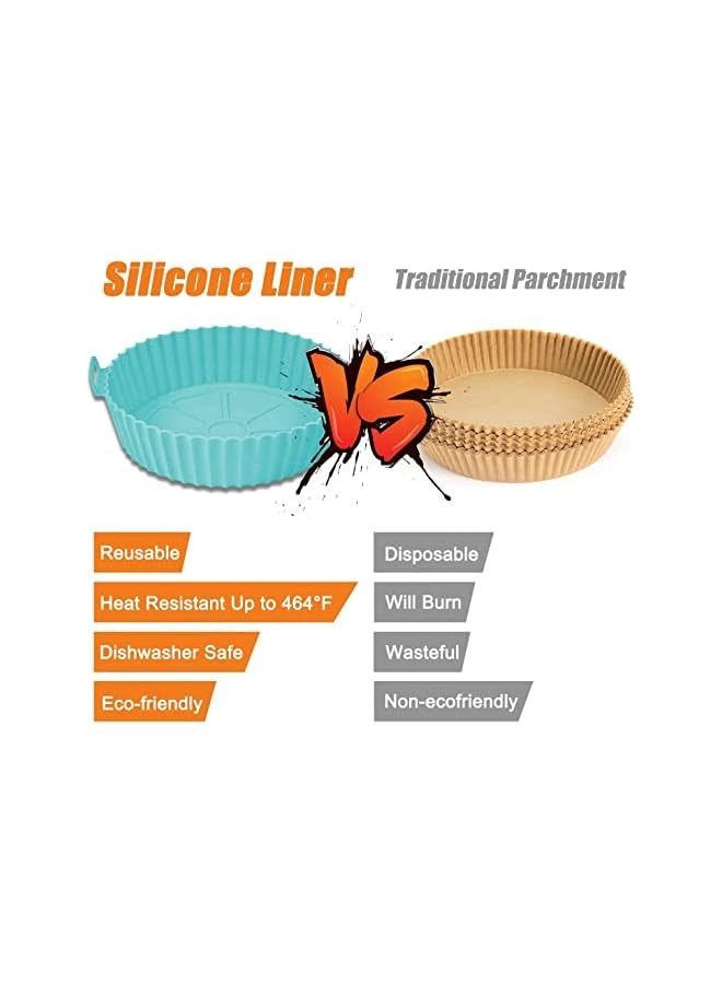 vesus Silicon Air Fryer Liner Pot Reusable, BPA Free, Eco-Friendly. Air Fryer Accessories - Multi Color  - Image 2