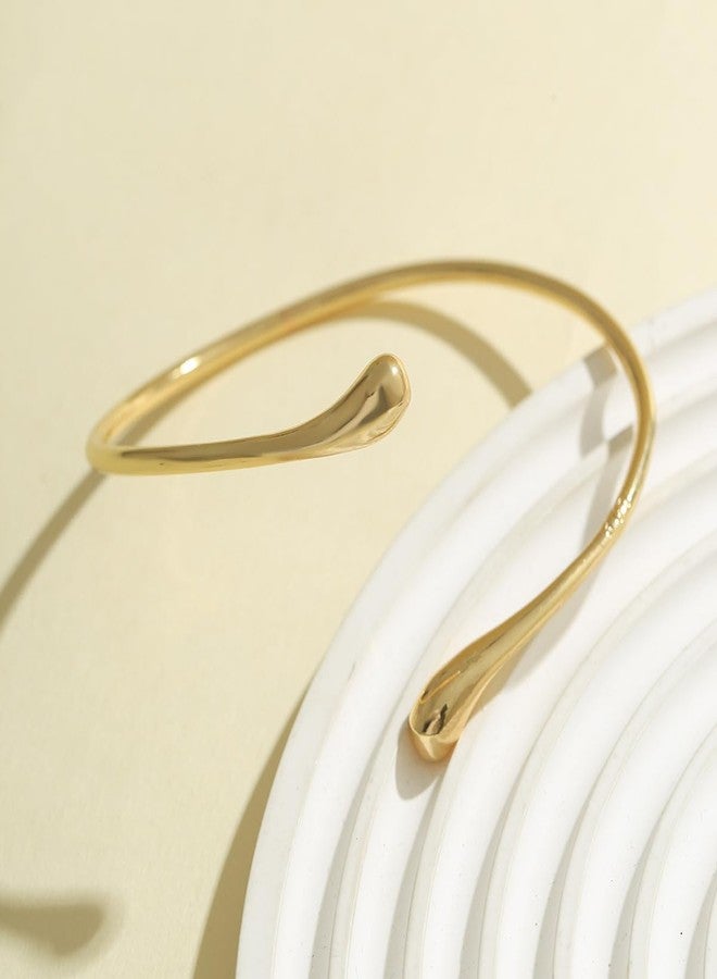 Aaishwarya Gold Plated Adjustable Upper Arm Cuff Bracelet | Flexible Elegant Armlets | Anti-Tarnish Jewels | Gift for Women and Girls | Statement Jewelry | Boho Beach Accessory - Image 3