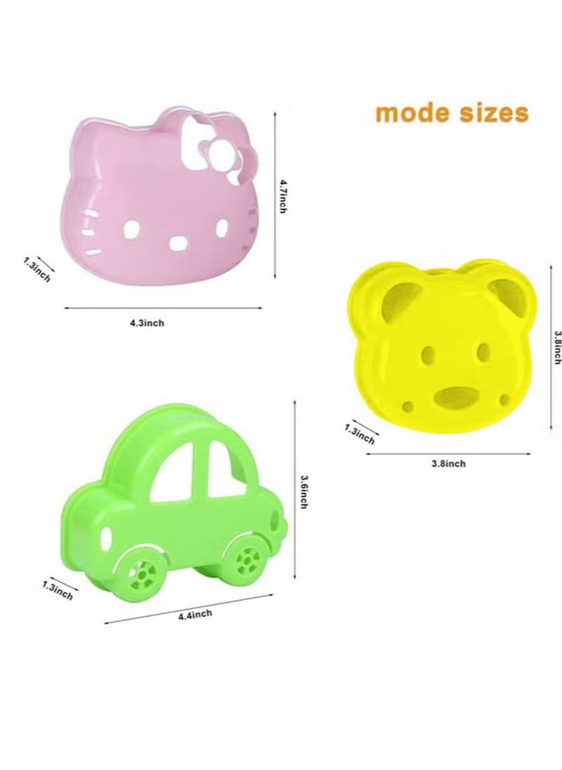 Generic 3 Pack  Sandwich Cutter and Sealer, Uncrustable Sandwich Maker, Cut and Seal, Lunchbox and Bento Box Bear Shape Sandwich Cutter and Sealer for Kids,Bread Biscuit Device Cake Mold DIY Mold Cutter  - Image 2