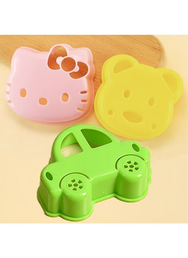 Generic 3 Pack  Sandwich Cutter and Sealer, Uncrustable Sandwich Maker, Cut and Seal, Lunchbox and Bento Box Bear Shape Sandwich Cutter and Sealer for Kids,Bread Biscuit Device Cake Mold DIY Mold Cutter  - Image 1