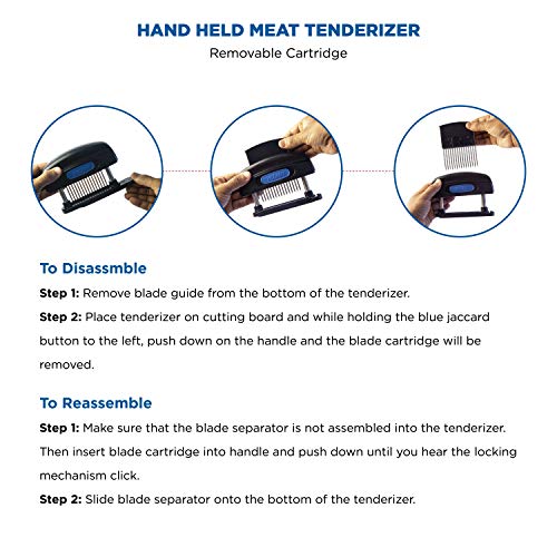 Jaccard JCS 15-Blade Meat Tenderizer, Simply Better Meat Tenderizer, Stainless Steel Columns/ Removable Cartridge, NSF Approved, Black - Image 3
