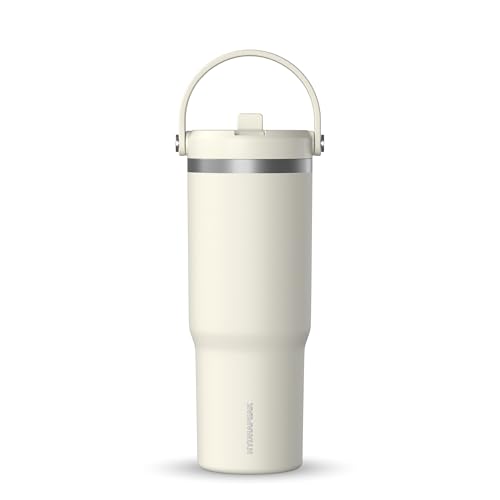 Hydrapeak Nomad 32 oz Tumbler with Handle and Straw Lid, Leakproof, Double Insulated, 32oz Cup Stainless Steel (Ivory) - Image 1