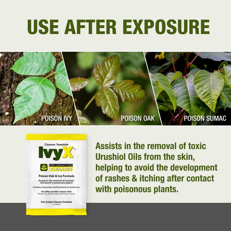 coretex Ivy X Post-Contact Poison Ivy Wipes - Pack of 25 Single-Use Treatment Wipes to Assist in Removal of Rashes - Also Works on Poison Oak & Sumac Oils - Travel Size Rash Remover - Image 2