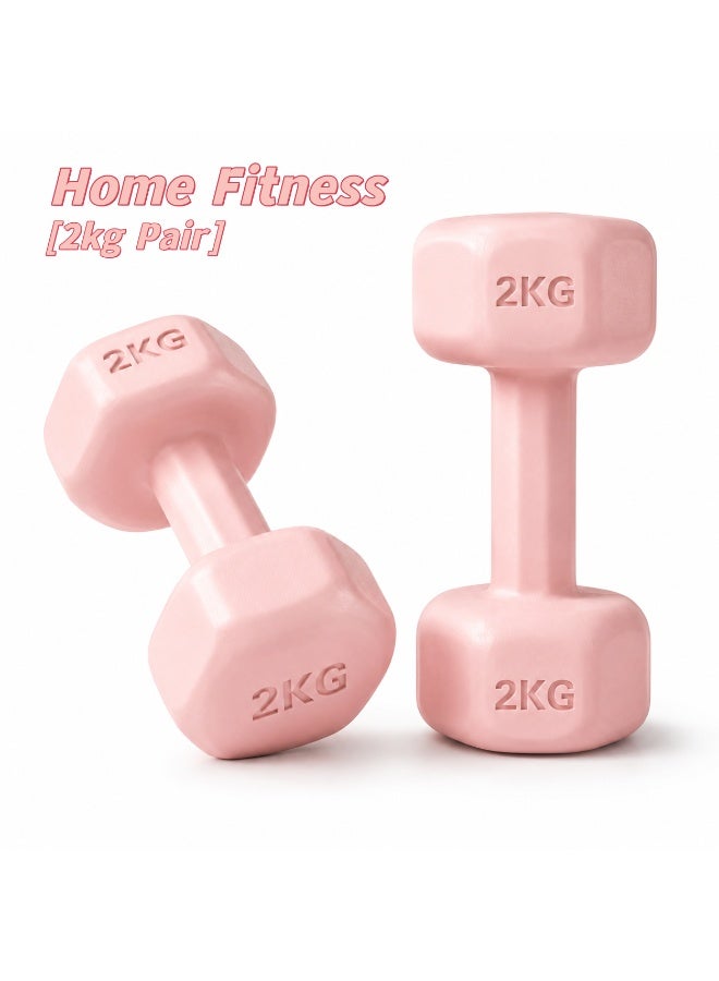 Hirospace Pink Neoprene Dumbbells for Women & Men, Anti-Slip Hex Hand Weights Pair, Soft Grip, Anti-Roll Design for Home Gym, Yoga, Pilates & Strength Training - Image 1