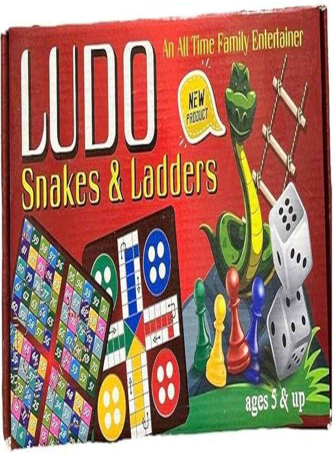 Ludo Snakes Laddera Cards Game For Unisex - Multi Color
