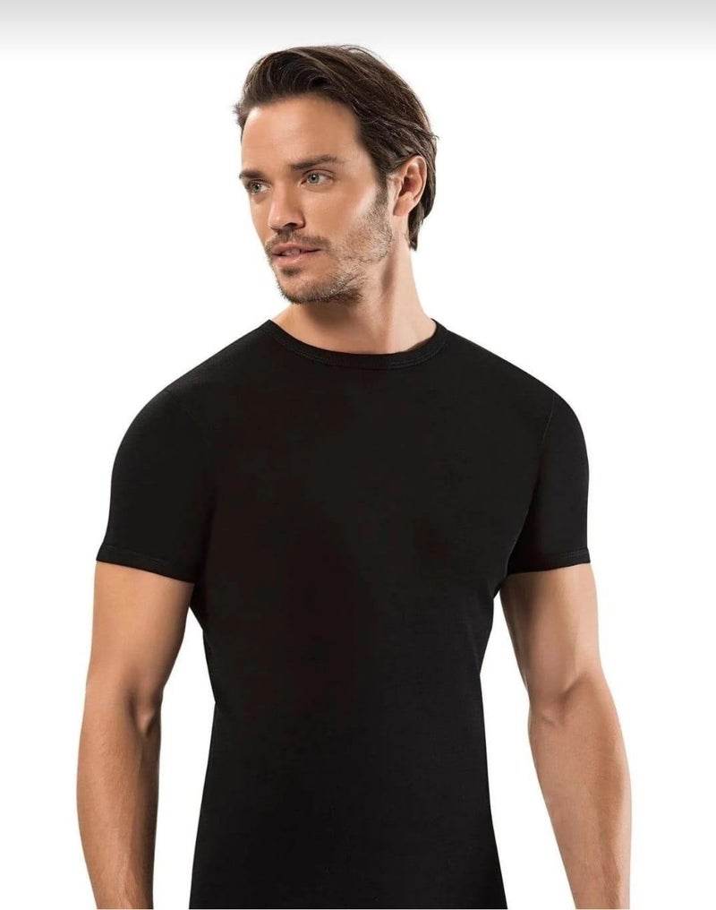 Erdem 1197 Men's Rib Short Sleeve Zero Collar Undershirt 12 Pieces 