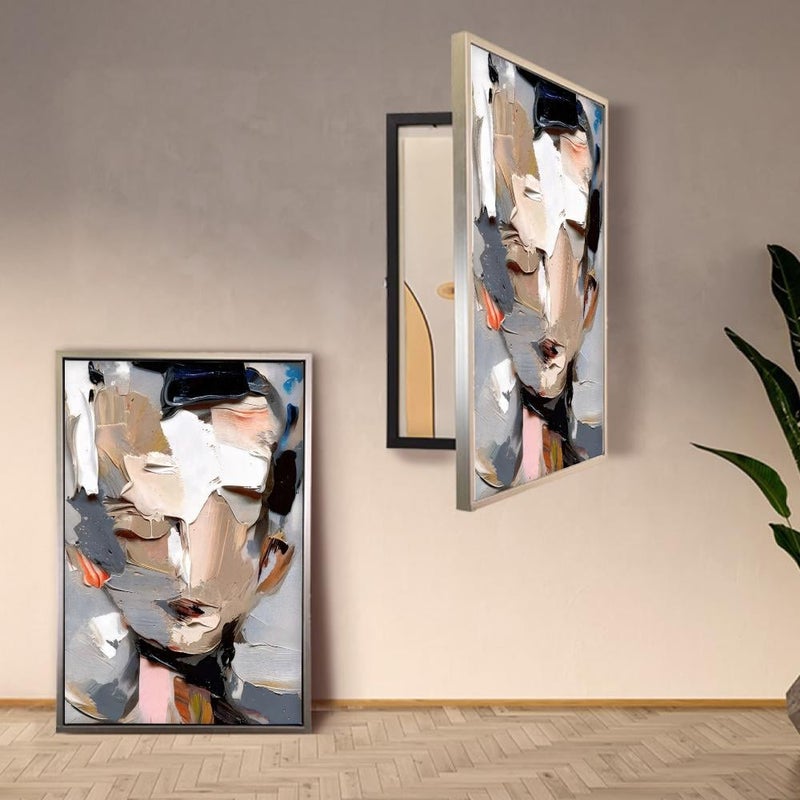 ماركتنا لوحة كانفس لتغطية طبلون الكهرباء بتصميم تجريدي بمقاس 60×90 سم وبرواز مجوف - Image 1