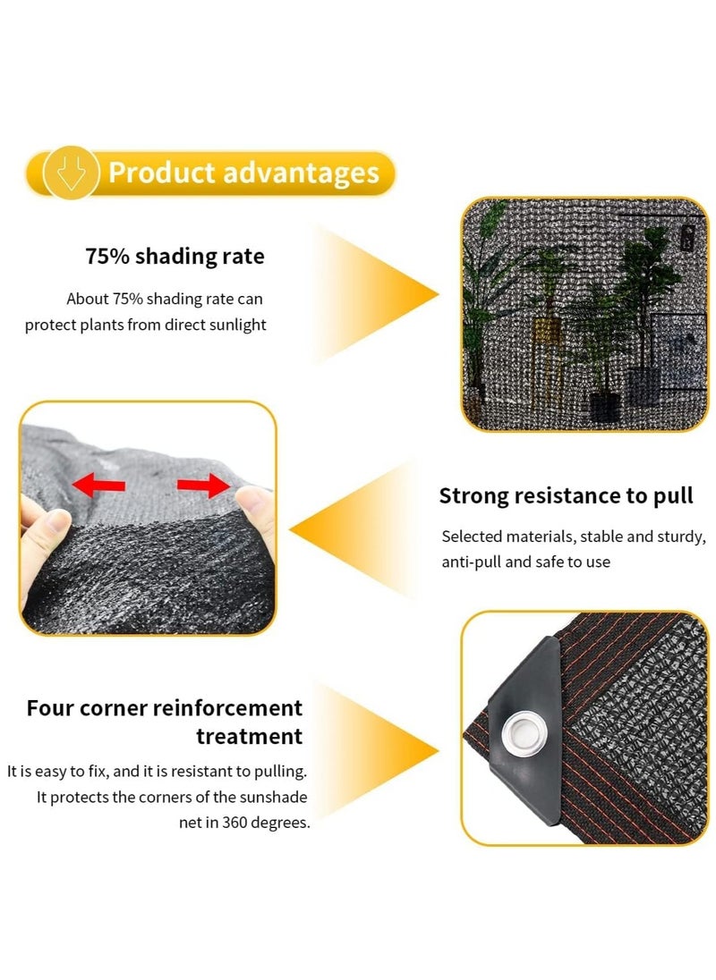 Shade Cloth Shading Anti-UV Thicken Sunshade Net Balcony Safety Privacy Nets Garden Yard Fence Netting Sun Shade Sails Nets (3m*3m)