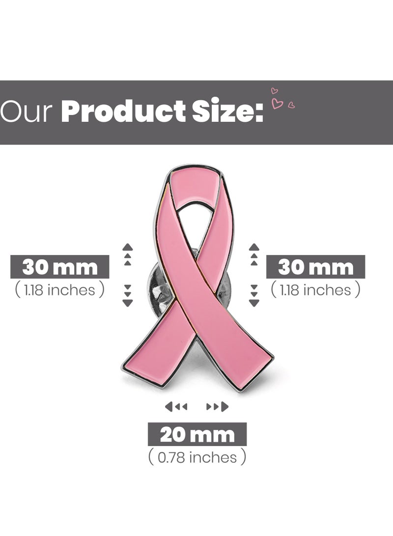 أمبر هوم Amber Home 10 pc Breast Cancer Awareness Lapel Enamel Pins Pink Ribbon Badge Breast Pin Breast Cancer pin brooch 3x2 cm  - Image 3