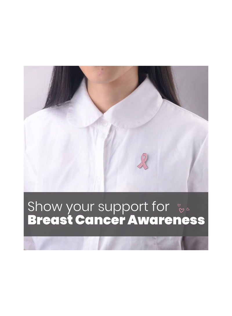 أمبر هوم Amber Home 10 pc Breast Cancer Awareness Lapel Enamel Pins Pink Ribbon Badge Breast Pin Breast Cancer pin brooch 3x2 cm  - Image 2