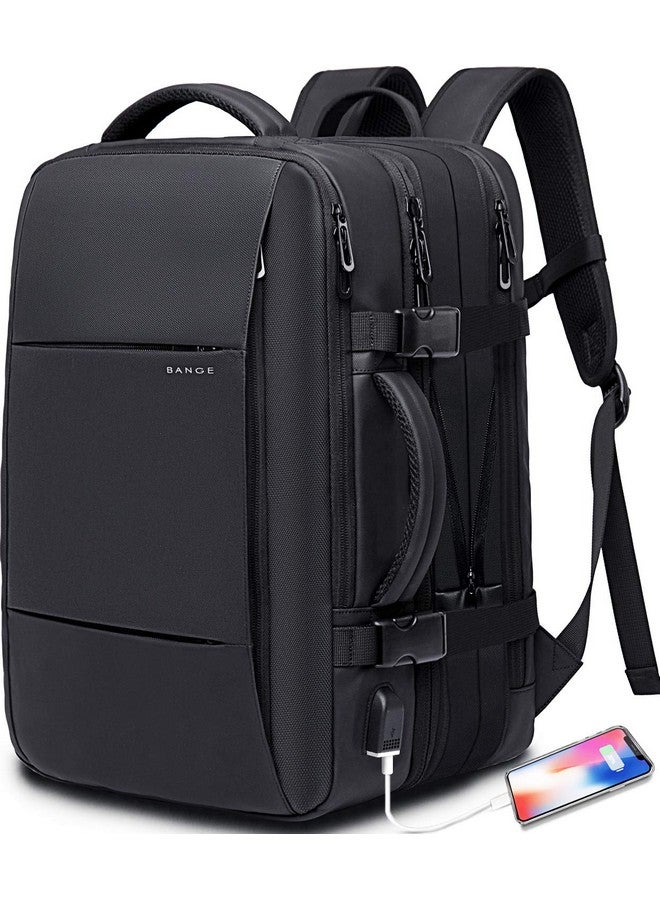 BANGE Travel Backpack, Carry On Backpack Durable Convertible Duffle Bag Fit for 17.3 Inch Laptop and Women, BLACK, LARGE-BLACK-45L, Business - Image 1