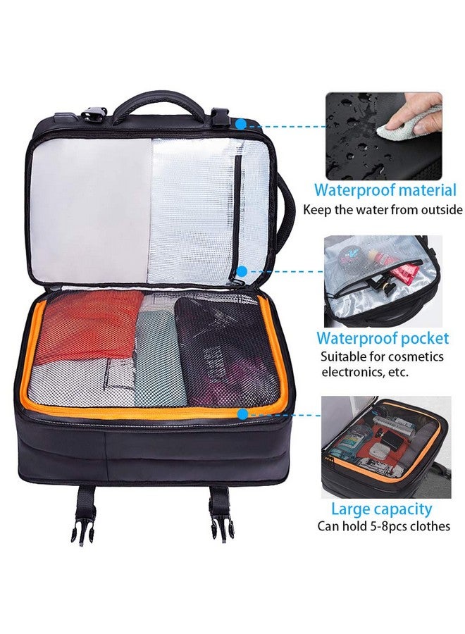 BANGE Travel Backpack, Carry On Backpack Durable Convertible Duffle Bag Fit for 17.3 Inch Laptop and Women, BLACK, LARGE-BLACK-45L, Business - Image 5