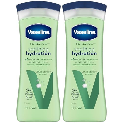 Vaseline Soothing Hydration 2-Pack – Intensive Care Moisturizing Hand and Body Lotion with Aloe, Ultra-Hydrating Lipids, 48 Hours of Moisture, 10 Oz Ea - Image 1