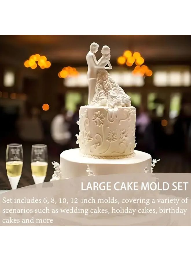 4pcs 6 8 10 12 Inch Round Aluminum Cake Pans Durable Evenly Heated Rust Proof Baking Trays - Image 5
