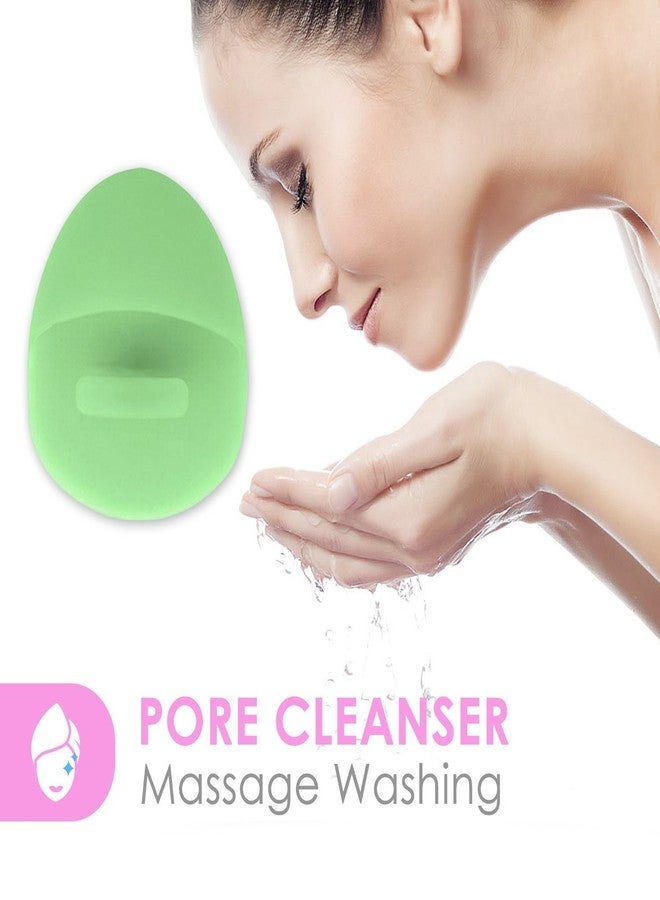 Gugzy® Facial Pore Cleansing Pads, Silicone Face Scrubbers Soft Exfoliators Cleansing Tool Massage Washing Pore Cleanser Blackhead Removing Baby Pet Shower (1, Green) - Image 2