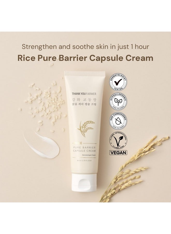 THANKYOU FARMER Rice Pure Barrier Capsule Cream - Moisturizing & Skin Barrier Cream | Hypoallergenic, Dermatologist Tested | Korean Skincare With Ceramide Capsules & Korean Rice Extract  - Image 2
