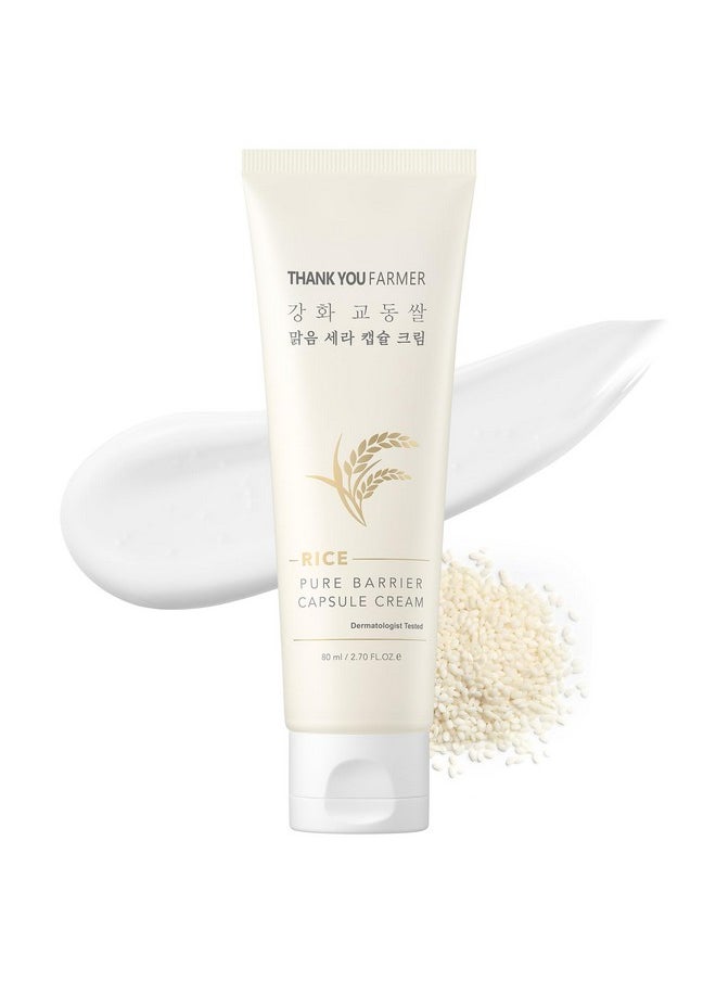 THANKYOU FARMER Rice Pure Barrier Capsule Cream - Moisturizing & Skin Barrier Cream | Hypoallergenic, Dermatologist Tested | Korean Skincare With Ceramide Capsules & Korean Rice Extract  - Image 1