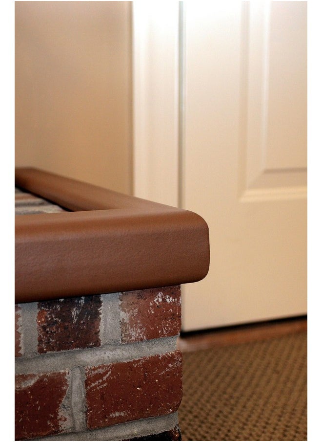 Cardinal Gates Kepk Large Hearth Pad Kit Fireplace Baby Proofing Adhesive Backed Fireplace Bumpers For Babies 12.5 Feet Of Padding With 3 Straight Pieces & 2 Corners Made In The Usa Brown  - Image 4