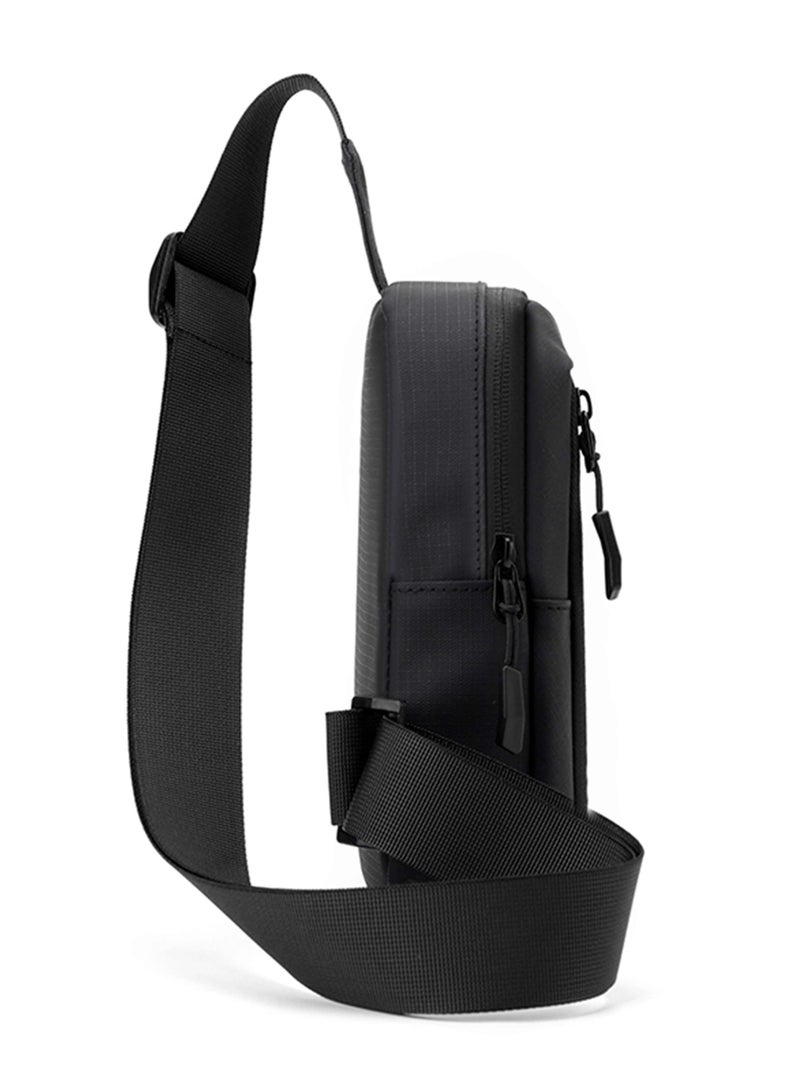 هايك Hike Unisex Cross Body Chest Bag Synthetic Water-Resistant Scratch Resistant Small Shoulder Sling Bag for Business Travel Outdoor Shopping, HK9004- BLAKC - Image 5