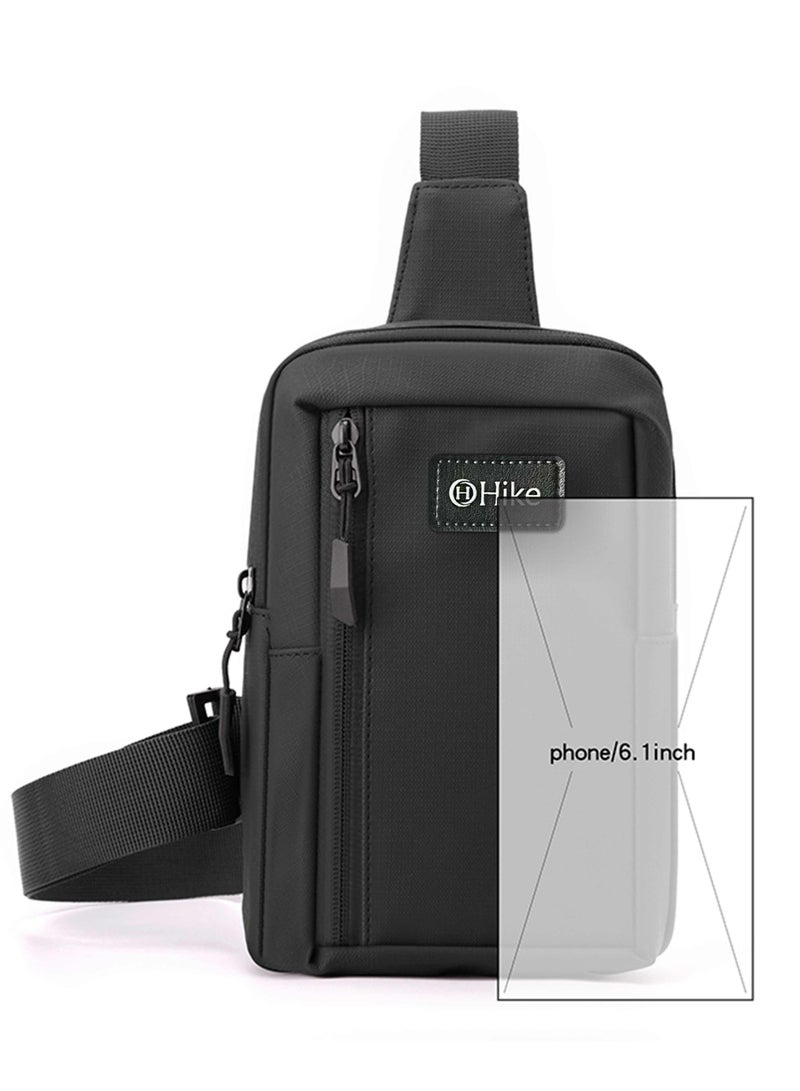 هايك Hike Unisex Cross Body Chest Bag Synthetic Water-Resistant Scratch Resistant Small Shoulder Sling Bag for Business Travel Outdoor Shopping, HK9004- BLAKC - Image 3