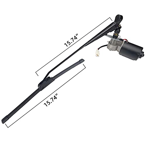 ROVIKE Electric UTV Windshield Wiper Kit, 12V Electric Motor, Universal Power Wiper Kit (90° Wipe Sweep) with Washer Pump Kit for Polaris Ranger RZR 800/900/1000, Can Am Commander, Honda Pioneer, Kawasaki - Image 2