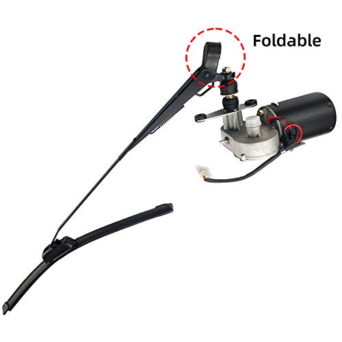 ROVIKE Electric UTV Windshield Wiper Kit, 12V Electric Motor, Universal Power Wiper Kit (90° Wipe Sweep) with Washer Pump Kit for Polaris Ranger RZR 800/900/1000, Can Am Commander, Honda Pioneer, Kawasaki - Image 3