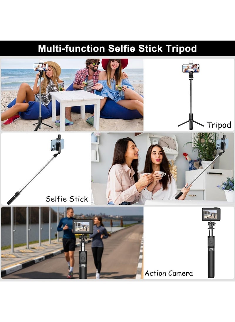 AL RAID - Phone Tripod Selfie Stick, All-in-1 Phone Tripod Stand with Remote,Portable,Lightweight Tripod for for Selfies, Live Video Recording, Travel - Image 1