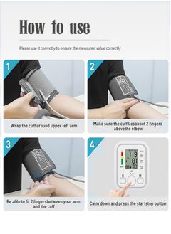 ANRIKKA Portable Arm Blood Pressure Monitor With A Thermometer, Digital Arm Sphygmomanometer For The Elderly At Home Portable Electronic Blood Pressure Monitor With Thermometer Saves 99 Sets Of Data  - Image 3