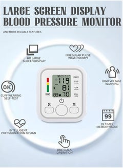 ANRIKKA Portable Arm Blood Pressure Monitor With A Thermometer, Digital Arm Sphygmomanometer For The Elderly At Home Portable Electronic Blood Pressure Monitor With Thermometer Saves 99 Sets Of Data  - Image 5