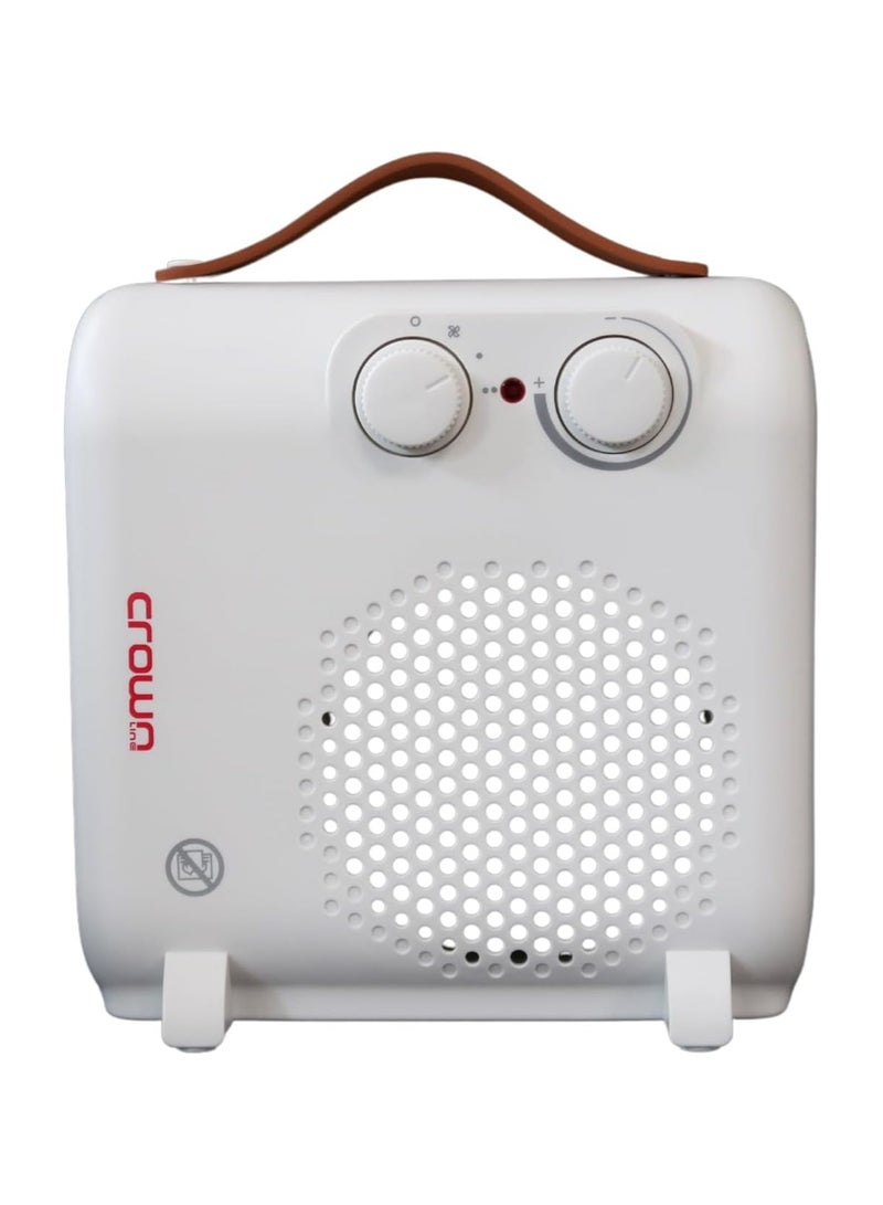 Crownline HT-417 Fan Heater, 2 Heat Settings, Adjustable Thermostat, Tip-Over and Overheat Protection, Carry Handle 2000 W HT-417 White - Image 3