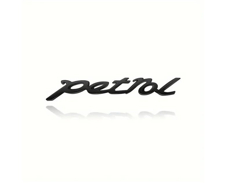 AutoBizarre 3D Raised Petrol Metal Monogram Emblem Badge Sticker for All Cars & Bikes (Black) - Image 1