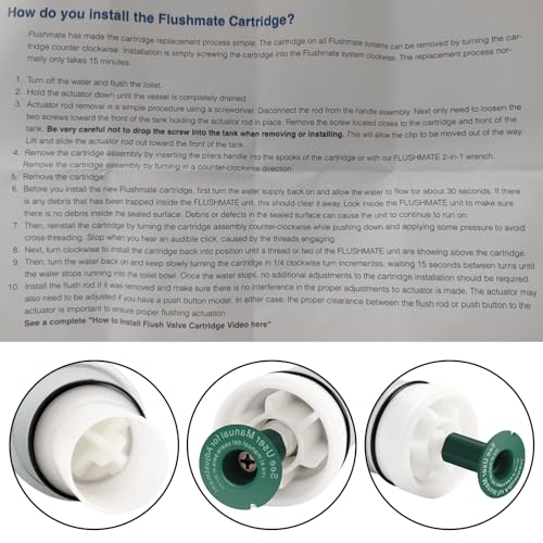 Edifla C-100500-K Flushmate Original ReplacementCartridge/Power Flush Toilet Piston Cartridge Parts,Fits Model 500, 501, 501A, 501B, 503, 504 Series Tank System, Genuine（2） - Image 5
