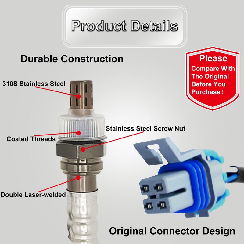 TINJO Oxygen Sensor Upstream & Downstream O2 Sensor 234-4668 213-4229 for Cadillac, Chevy, GMC, Isuzu, Pontiac, Saturn - Image 5
