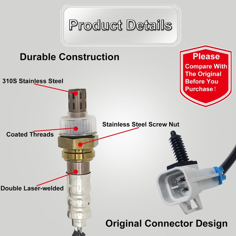 TINJO Oxygen Sensor Upstream & Downstream O2 Sensor 234-4668 213-4229 for Cadillac, Chevy, GMC, Isuzu, Pontiac, Saturn - Image 4