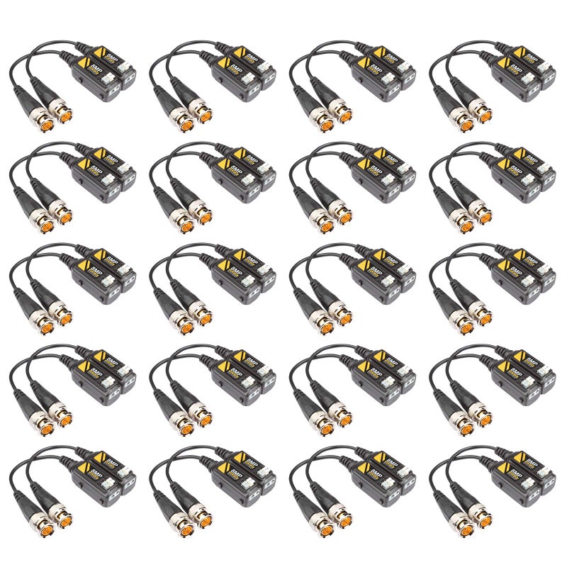 heneng 20 Pairs Video Balun Connectors Passive AHDTVICVICVBS Signal Transceivers Max 8MP Compatible with 720P960P1080P3MP5MP