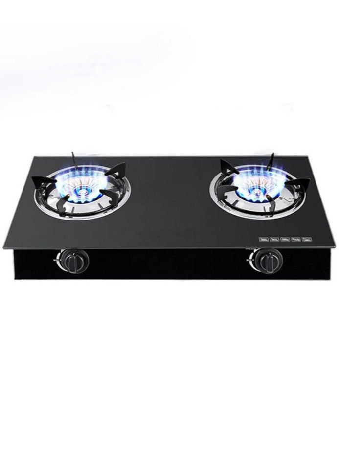 Flat tempered glass gas stove with two burners  - Image 2