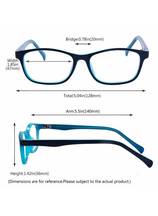 Outray Kids Anti Blue Light Glasses Classic Rectangle Eyewear Anti Harmful Blue Light/UV400 | Anti Glare, Blue, Medium (Pack of 1) - Image 3