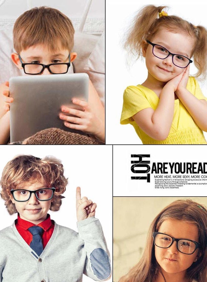 Outray Kids Anti Blue Light Glasses Classic Rectangle Eyewear Anti Harmful Blue Light/UV400 | Anti Glare, Blue, Medium (Pack of 1) - Image 5