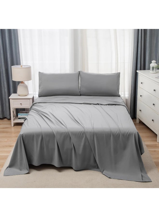 PanaX Bedding Super King Bed Sheets Set - 4 Piece Bedding - Brushed Microfiber And Fade Resistant - Easy Care - Image 2