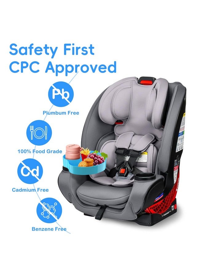 SSPONT [2 Packs Blue & Pink] Kids Car Seat Tray, Travel Tray with Cup Holder for Toddler Baby, Kids Car Seat Food Snack Organizer for Road Trip, Stroller snack Organizer Travel Must Haves Toddler Must Haves - Image 2