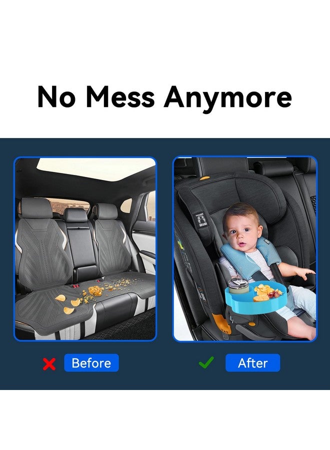 SSPONT [2 Packs Blue & Pink] Kids Car Seat Tray, Travel Tray with Cup Holder for Toddler Baby, Kids Car Seat Food Snack Organizer for Road Trip, Stroller snack Organizer Travel Must Haves Toddler Must Haves - Image 4